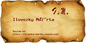 Ilovszky Márta névjegykártya
