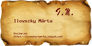 Ilovszky Márta névjegykártya