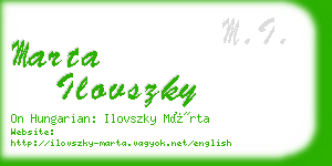marta ilovszky business card